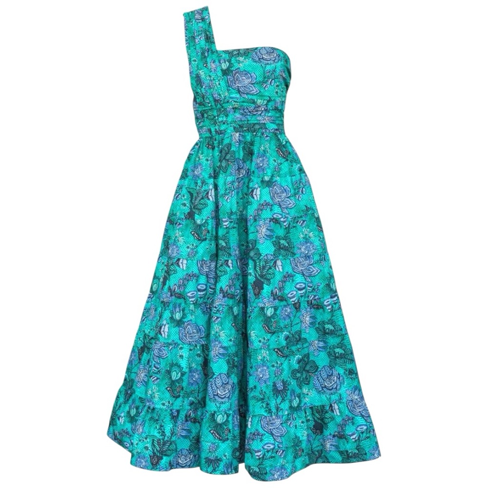 Ulla Johnson Ellie One‑Shoulder Midi Dress Jade - Picture 3 of 16